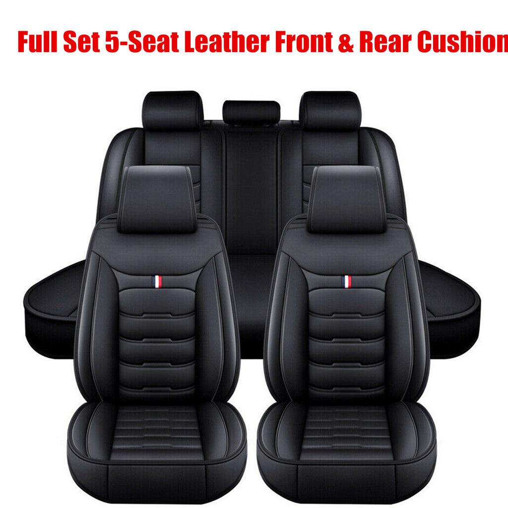 For Nissan Car Seat Cover 5-Seat Full Set Deluxe Leather Front Rear Protector