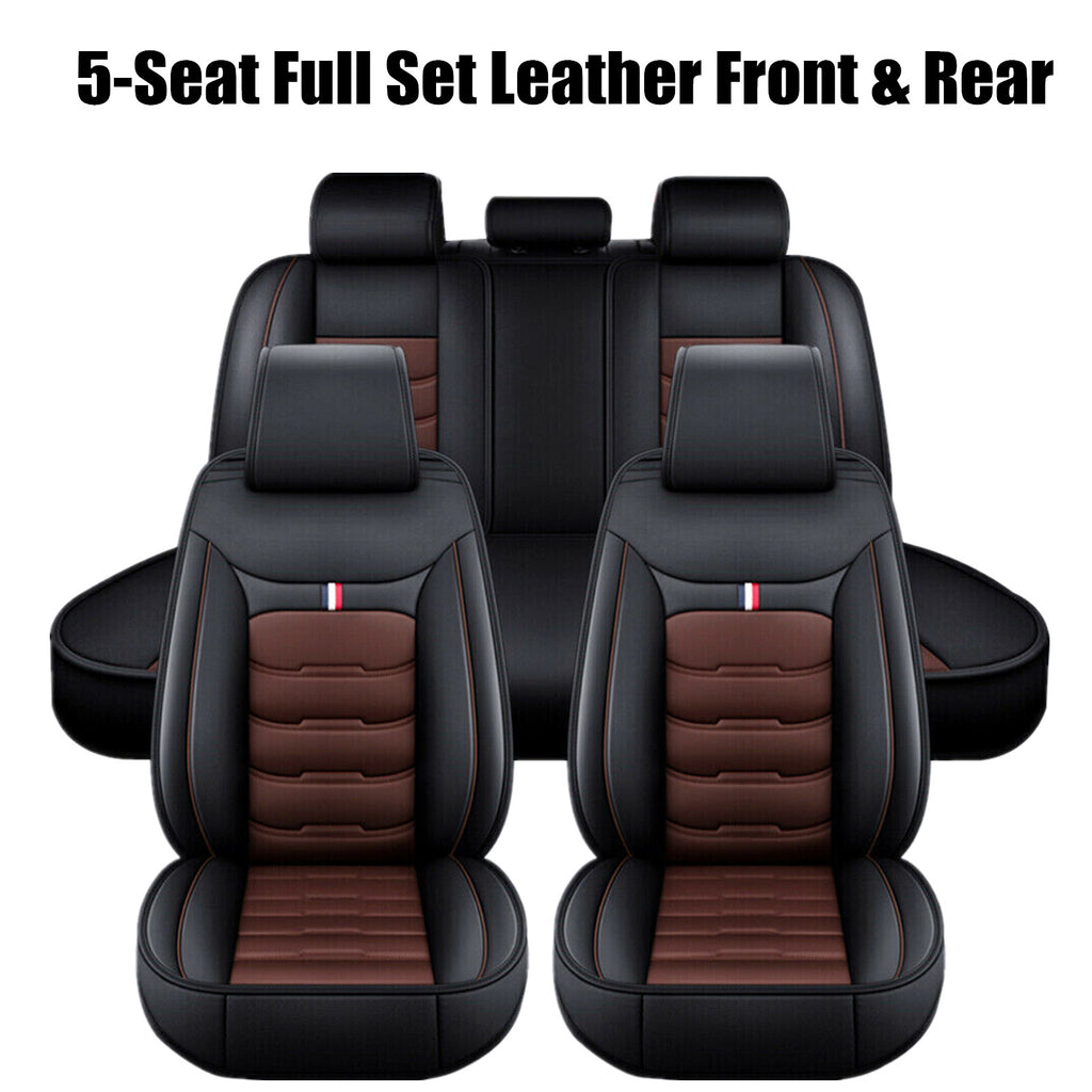 For Nissan Car Seat Cover 5 Seat Full Set Leather Waterproof Front Rear Cushion