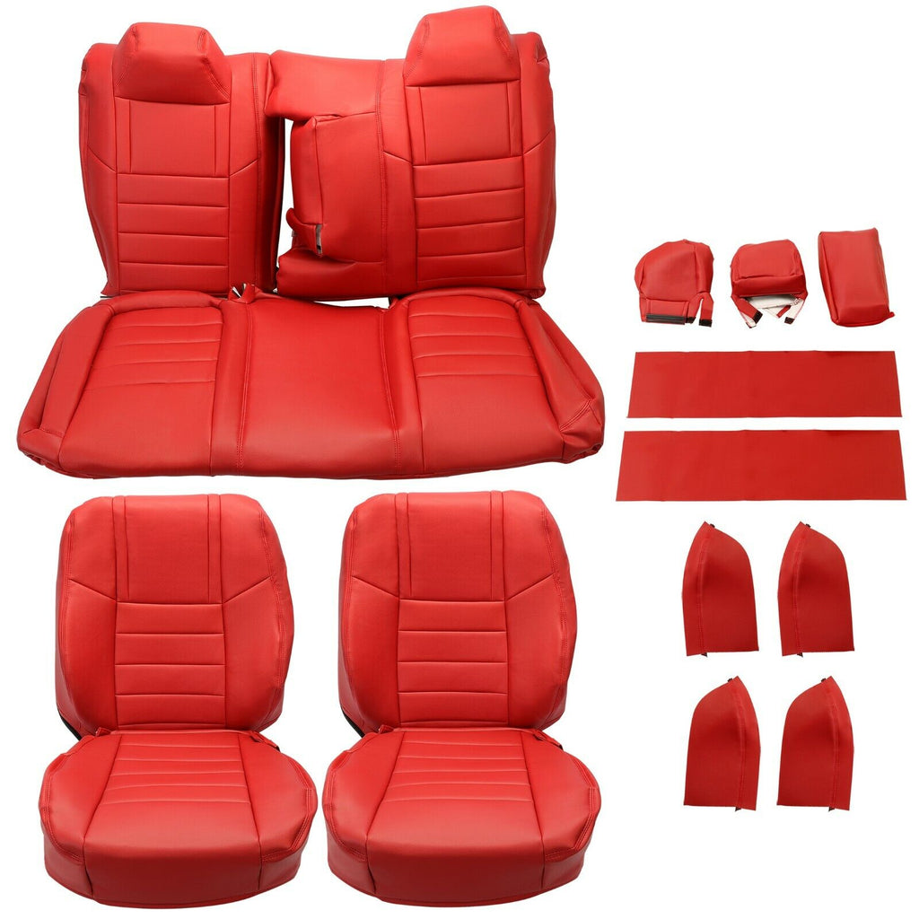 For Dodge Challenger SE SXT RT 2011-2014 Red Seat Covers Front & Rear Full Set