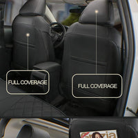 Custom Fit Full Set Car Seat Covers for Select Ford Explorer Base,Xlt 2016 2017 2018 2019,2Nd Row 40/60 Split,W/No Armrest,7 Seats- Three-Row,Leatherette (Black)