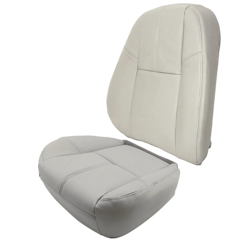 Driver/Passenger Leather Seat Cover Bottom And Top Gray For 2007-14 Chevy Tahoe