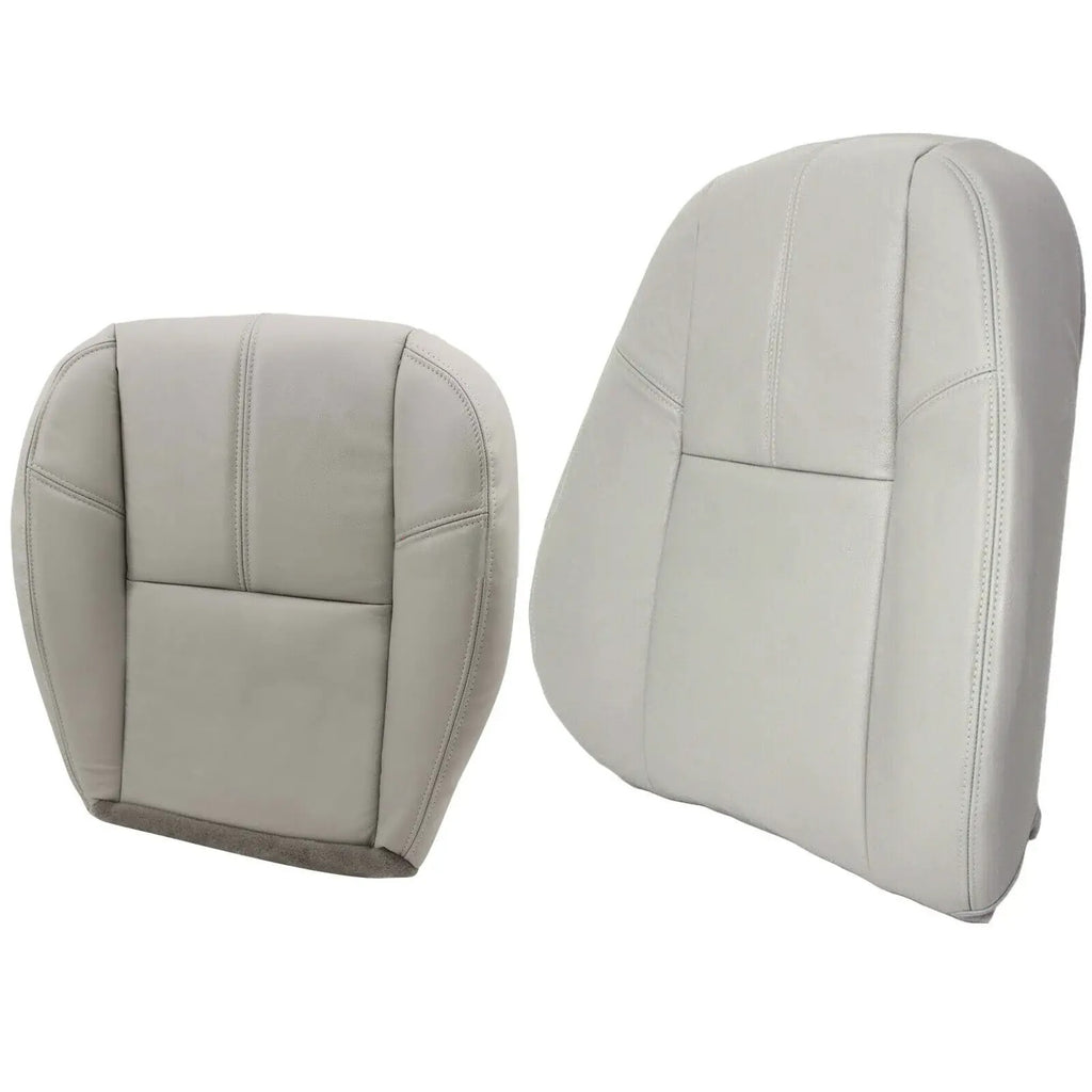 Driver/Passenger Leather Seat Cover Bottom And Top Gray For 2007-14 Chevy Tahoe