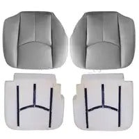 Both Side Bottom Leather Seat Cover Gray & Foam Fits 03-06 Chevy Silverado Tahoe