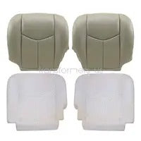 Both Side Bottom Leather Seat Cover Gray & Foam Fits 03-06 Chevy Silverado Tahoe