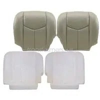 Both Side Bottom Leather Seat Cover Gray & Foam Fits 03-06 Chevy Silverado Tahoe