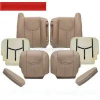 Both Side Leather Seat Cover Med Tan &Foam Cushion for 03-06 Silverado Avalanche