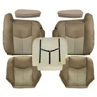 Driver & Passenger Leather Seat Cover & Foam Cushion Tan for 03-06 GMC Yukon XL