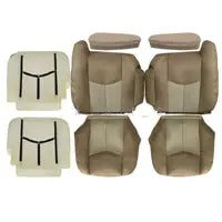 Driver & Passenger Leather Seat Cover & Foam Cushion Tan for 03-06 GMC Yukon XL