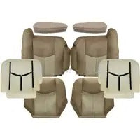 Driver & Passenger Leather Seat Cover & Foam Cushion Tan for 03-06 GMC Yukon XL