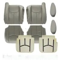 Front Bottom-Top Seat Cover Gray & Foam Cushion for 03-06 Chevy Tahoe GMC Yukon