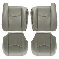 Front Bottom-Top Seat Cover Gray & Foam Cushion for 03-06 Chevy Tahoe GMC Yukon