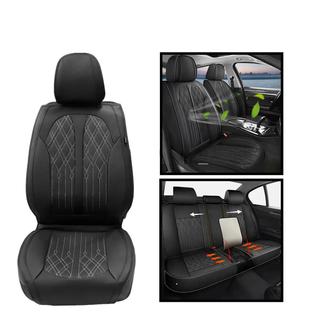 For Mitsubishi Outlander 2003-2024 CAR Seat Cover Full Set Cushion PU Leather