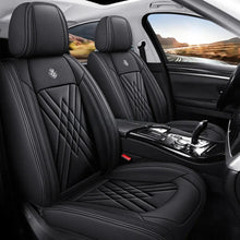 Load image into Gallery viewer, Full Surround Set for 5-Seat Car Seat Covers Faux Leather Cushion Covers Black