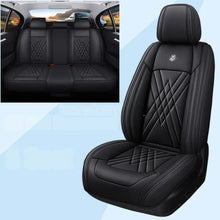 Load image into Gallery viewer, Full Surround Set for 5-Seat Car Seat Covers Faux Leather Cushion Covers Black