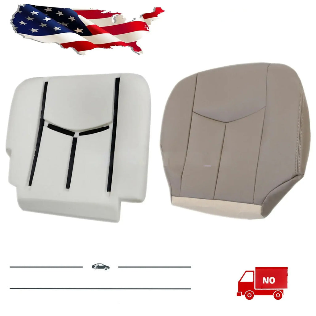 Passenger Side Bottom Seat Cover &Foam Cushion Tan for Chevy Silverado 2003-2006