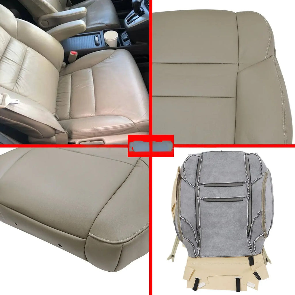 Front Driver Lean Back Seat Cover Tan Leather for 2012 2013 2014 2015 Honda CR-V