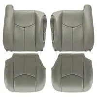 Front Bottom-Top Seat Cover Gray & Foam Cushion for 03-06 Chevy Tahoe GMC Yukon