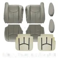 Front Bottom-Top Seat Cover Gray & Foam Cushion for 03-06 Chevy Tahoe GMC Yukon