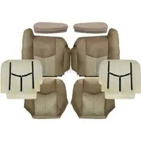 Driver & Passenger Leather Seat Cover & Foam Cushion Tan for 03-06 GMC Yukon XL