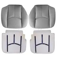 Both Side Bottom Leather Seat Cover Gray & Foam Fits 03-06 Chevy Silverado Tahoe