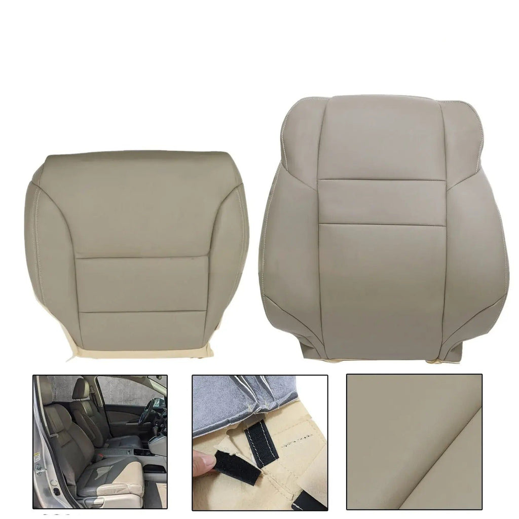 Driver Bottom & Top Seat Cover Protector Tan Leather for 2012-2016 Honda CR-V