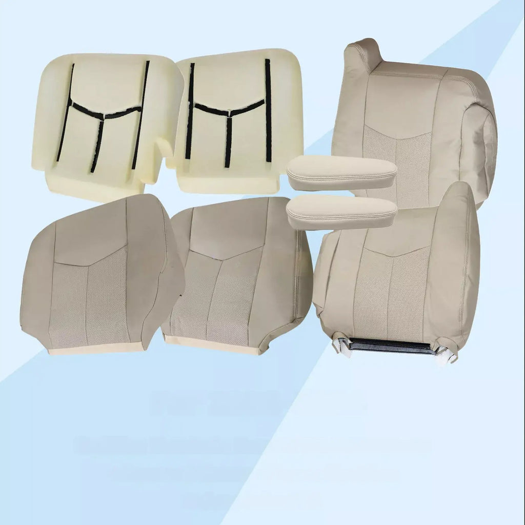 Driver &Passenger Leather Seat Cover & Foam 8PCS for 2003-2006 Cadillac Escalade