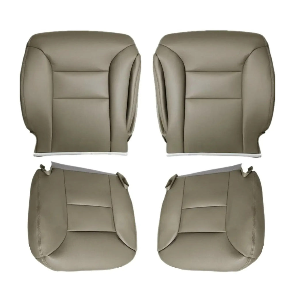 For 1995-1999 Chevy Suburban GMC Yukon Bottom & Top Leather Seat Cover Tan 4PCS