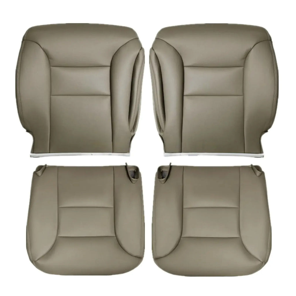 For 1995-1999 Chevy Suburban GMC Yukon Bottom & Top Leather Seat Cover Tan 4PCS