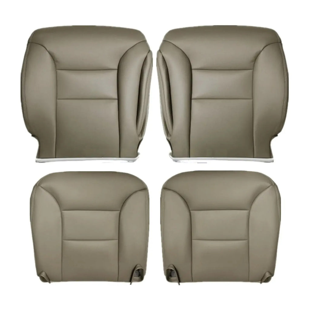 For 1995-1999 Chevy Suburban GMC Yukon Bottom & Top Leather Seat Cover Tan 4PCS