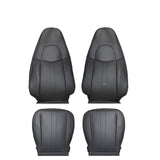 Driver & Passenger Leather Seat Cover Dark Gray for 2003-2014 Chevy Express 4PCS