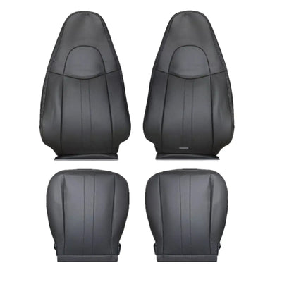 Driver & Passenger Leather Seat Cover Dark Gray for 2003-2014 Chevy Express 4PCS