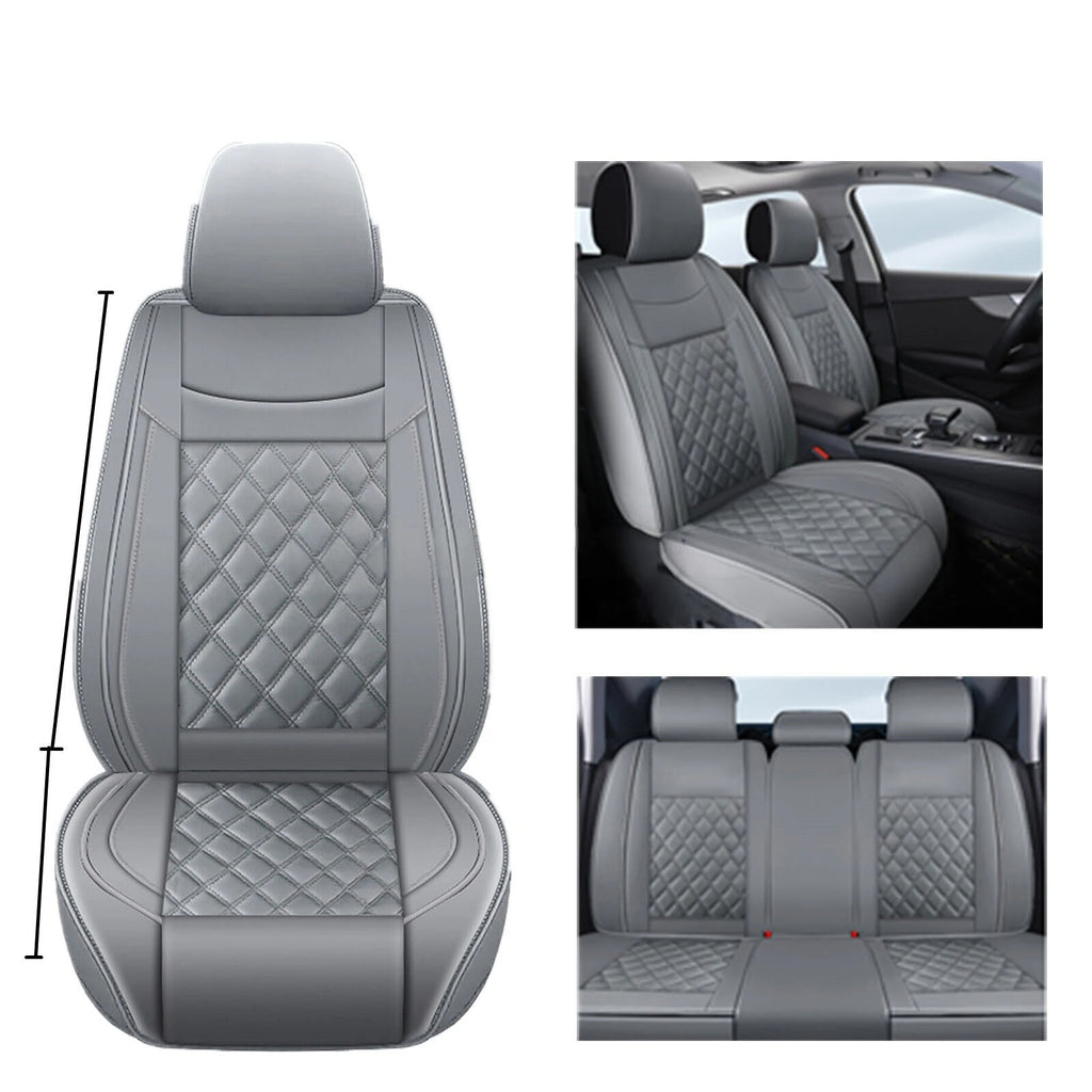 For Honda CR-V Full Set Gray PU Leather Car 5 Seat Covers Cushion Protector