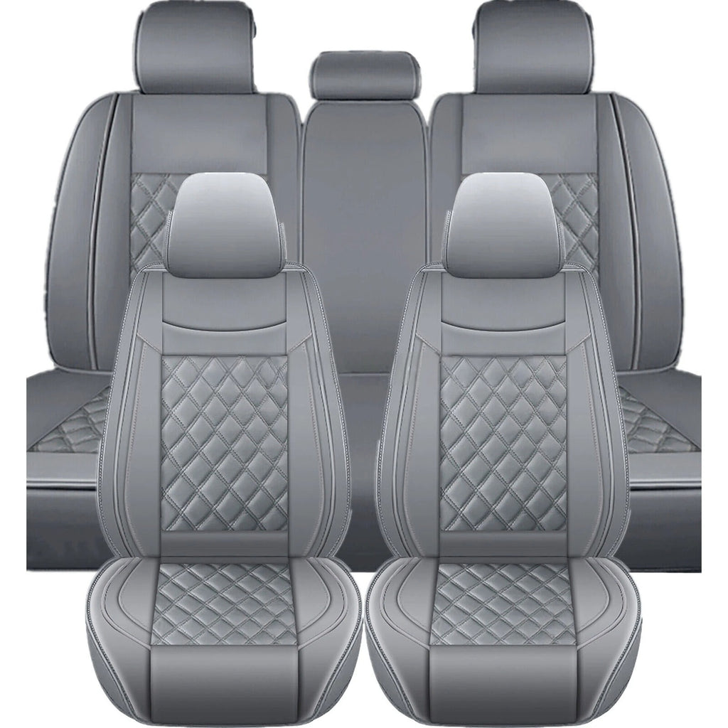 For Honda CR-V Full Set Gray PU Leather Car 5 Seat Covers Cushion Protector