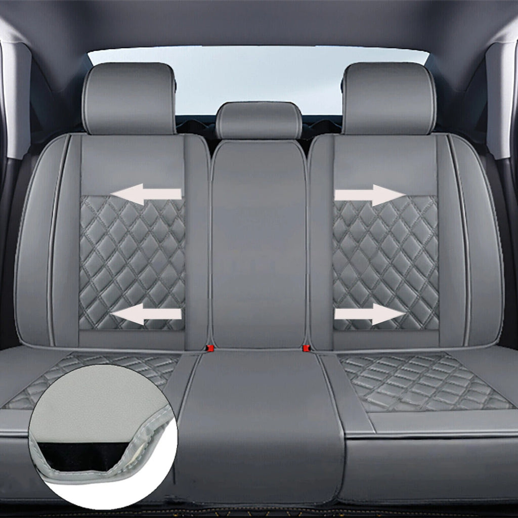 For Honda CR-V Full Set Gray PU Leather Car 5 Seat Covers Cushion Protector