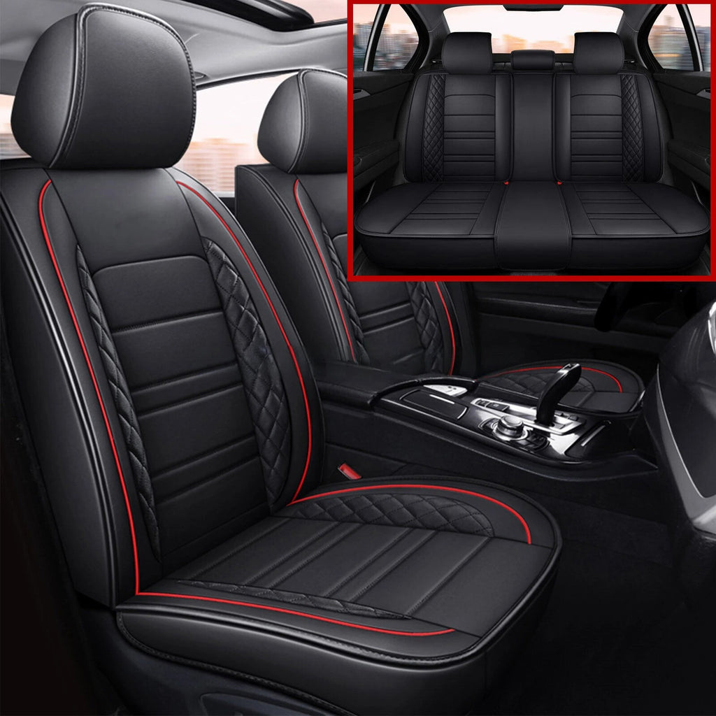 For GMC Sierra Seat Cover 5 SEAT Full Set Leather Protector Front Rear Cushion