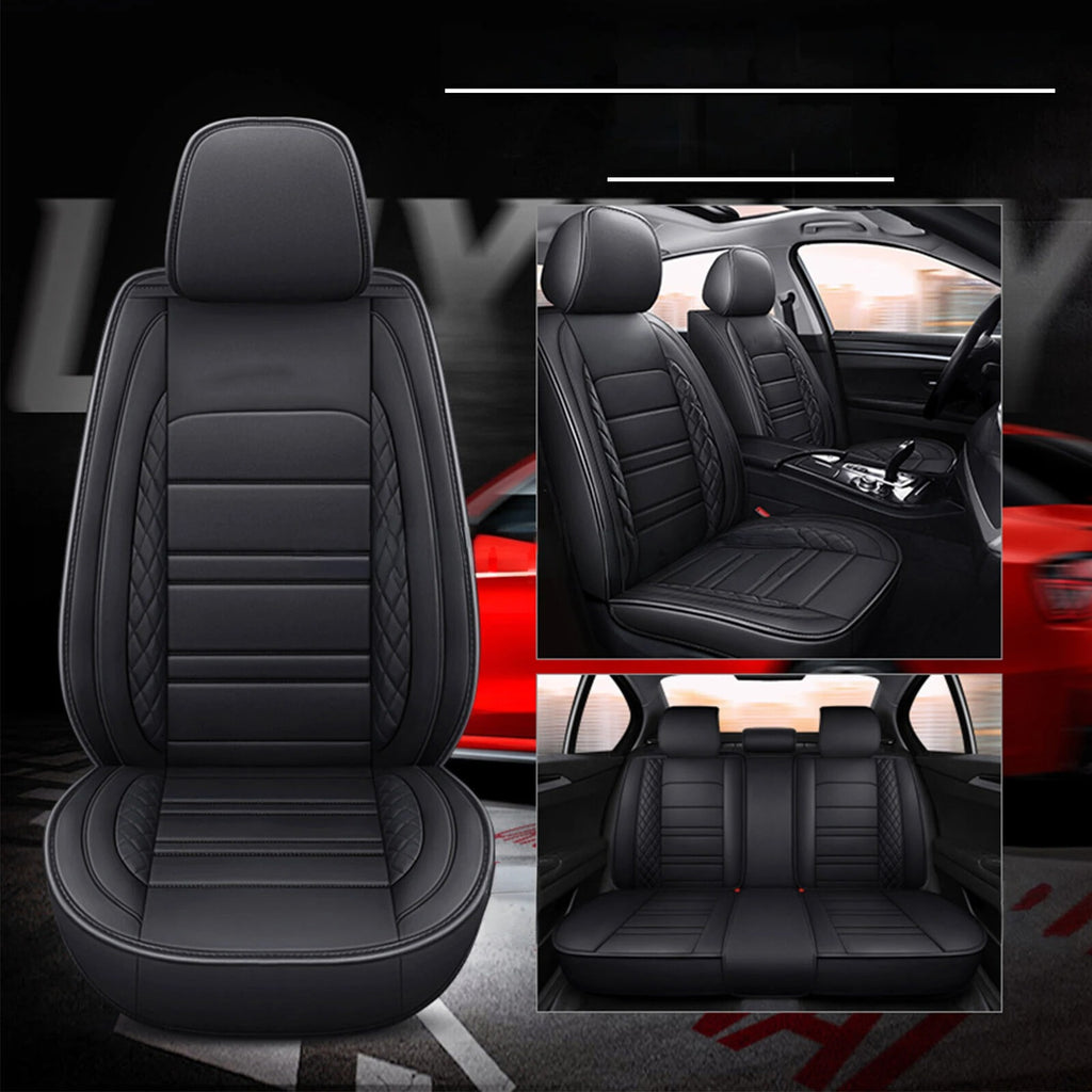 For GMC Sierra Seat Cover 5 SEAT Full Set Leather Protector Front Rear Cushion