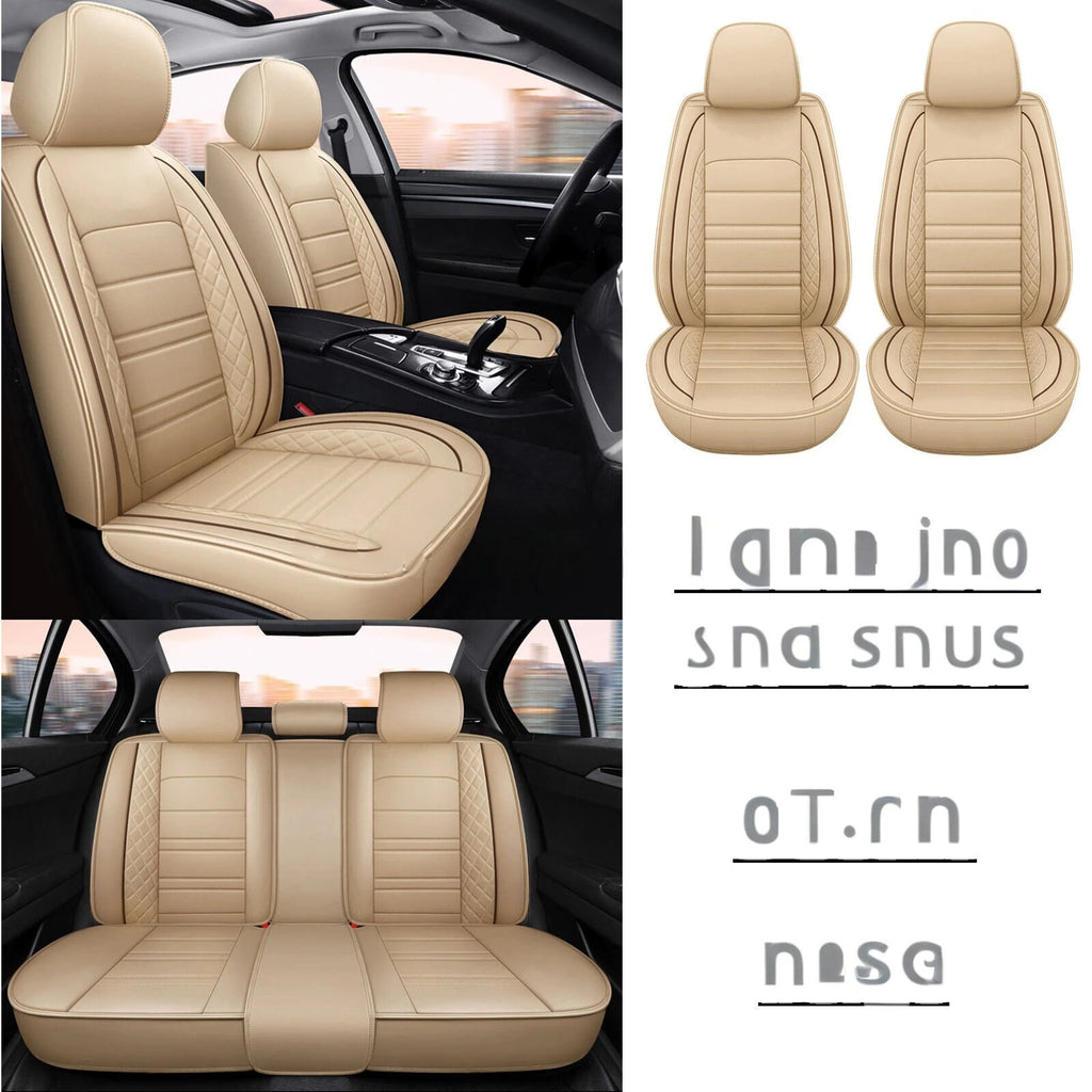 For GMC Sierra Seat Cover 5 SEAT Full Set Leather Protector Front Rear Cushion