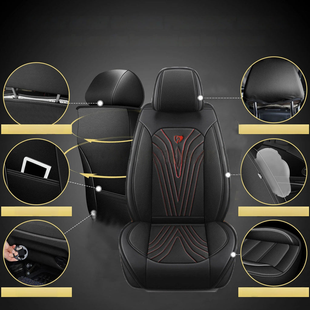 For Toyota RAV4 Car 5-Seat Covers Premium Leather Full Set Cushion Black