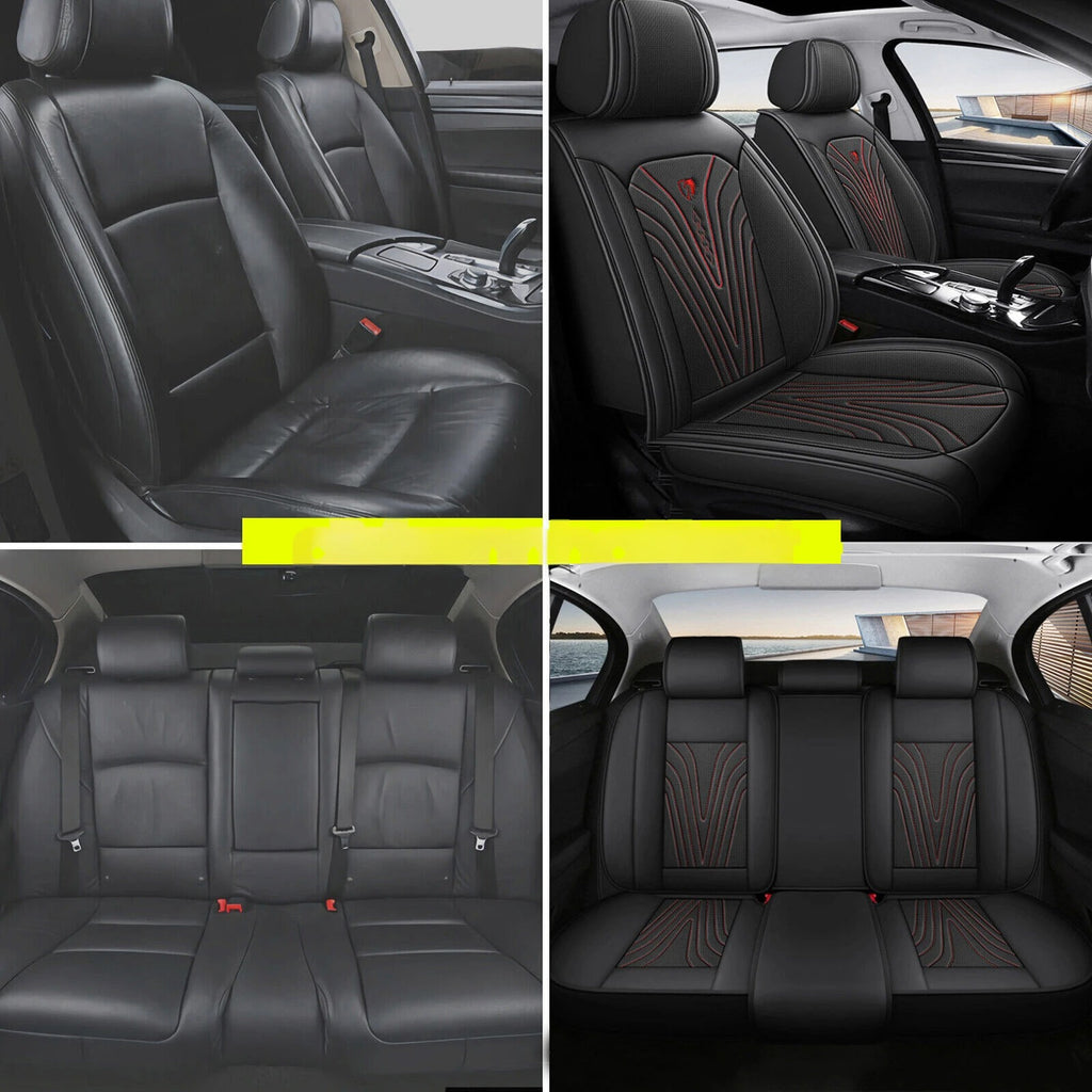 For Toyota RAV4 Car 5-Seat Covers Premium Leather Full Set Cushion Black