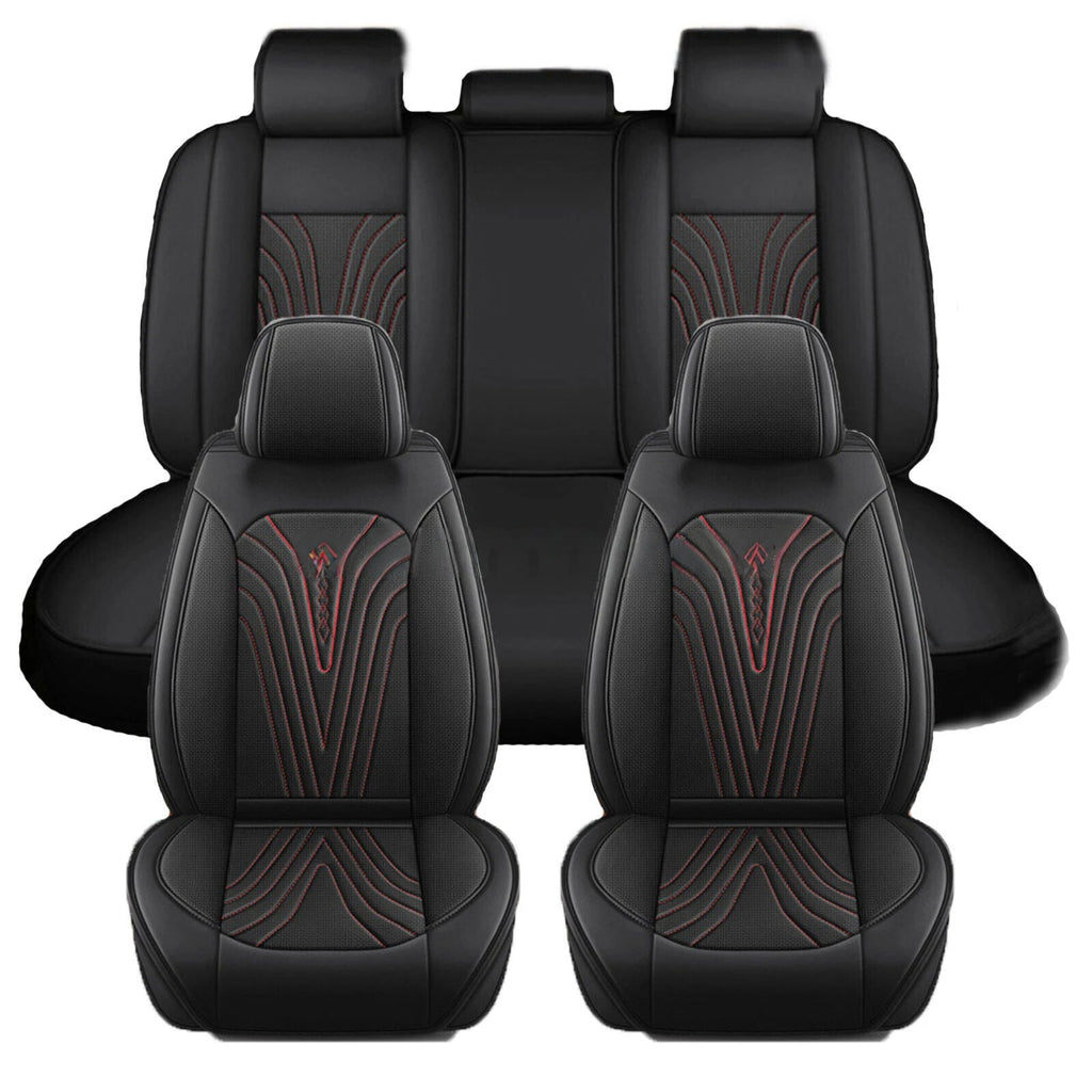 For Nissan Car 5-Seat Covers Waterproof PU Leather Front & Rear Full Set Cushion