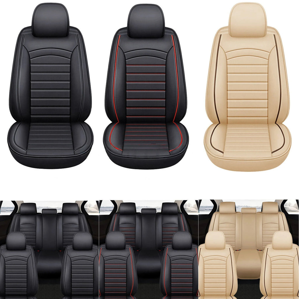 PU Leather Front & Rear Seat Cover Cushion Protector Full Surround for Nissan