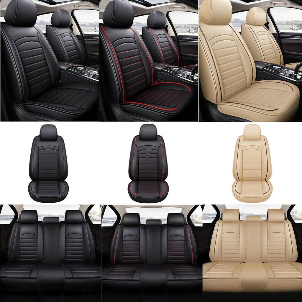 PU Leather Front & Rear Seat Cover Cushion Protector Full Surround for Nissan