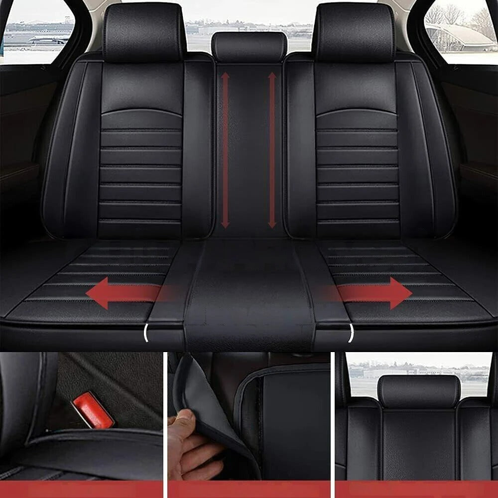 PU Leather Front & Rear Seat Cover Cushion Protector Full Surround for Nissan