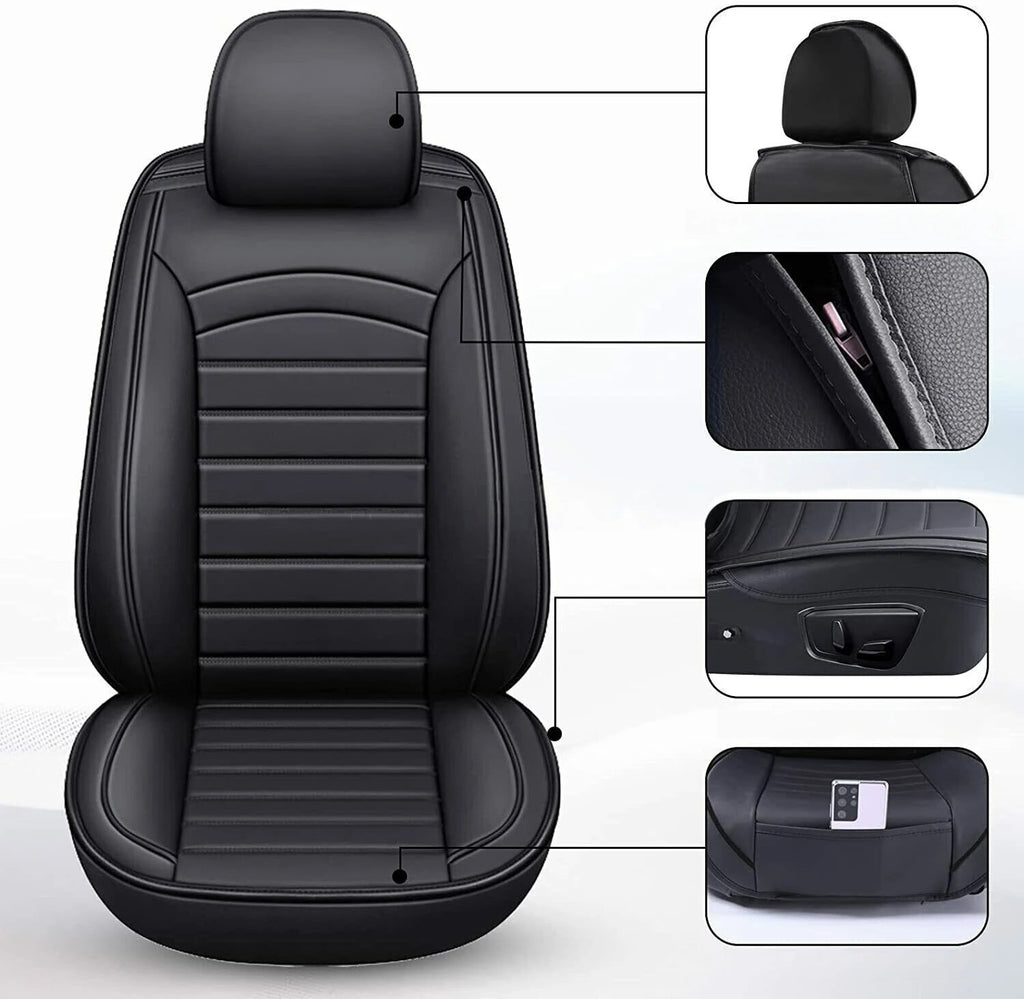 PU Leather Front & Rear Seat Cover Cushion Protector Full Surround for Nissan