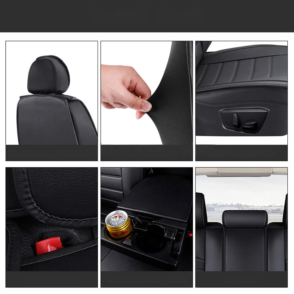 PU Leather Front & Rear Seat Cover Cushion Protector Full Surround for Nissan