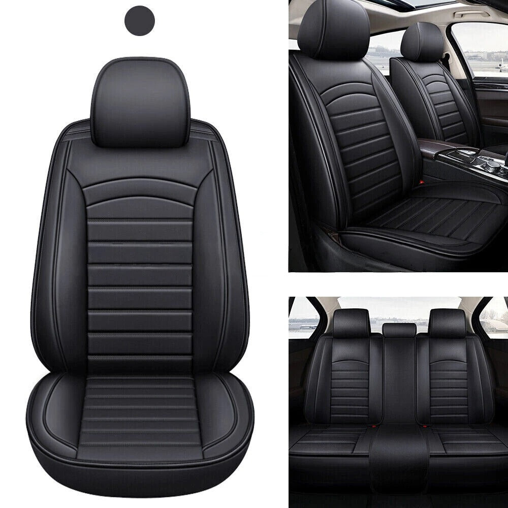 PU Leather Front & Rear Seat Cover Cushion Protector Full Surround for Nissan