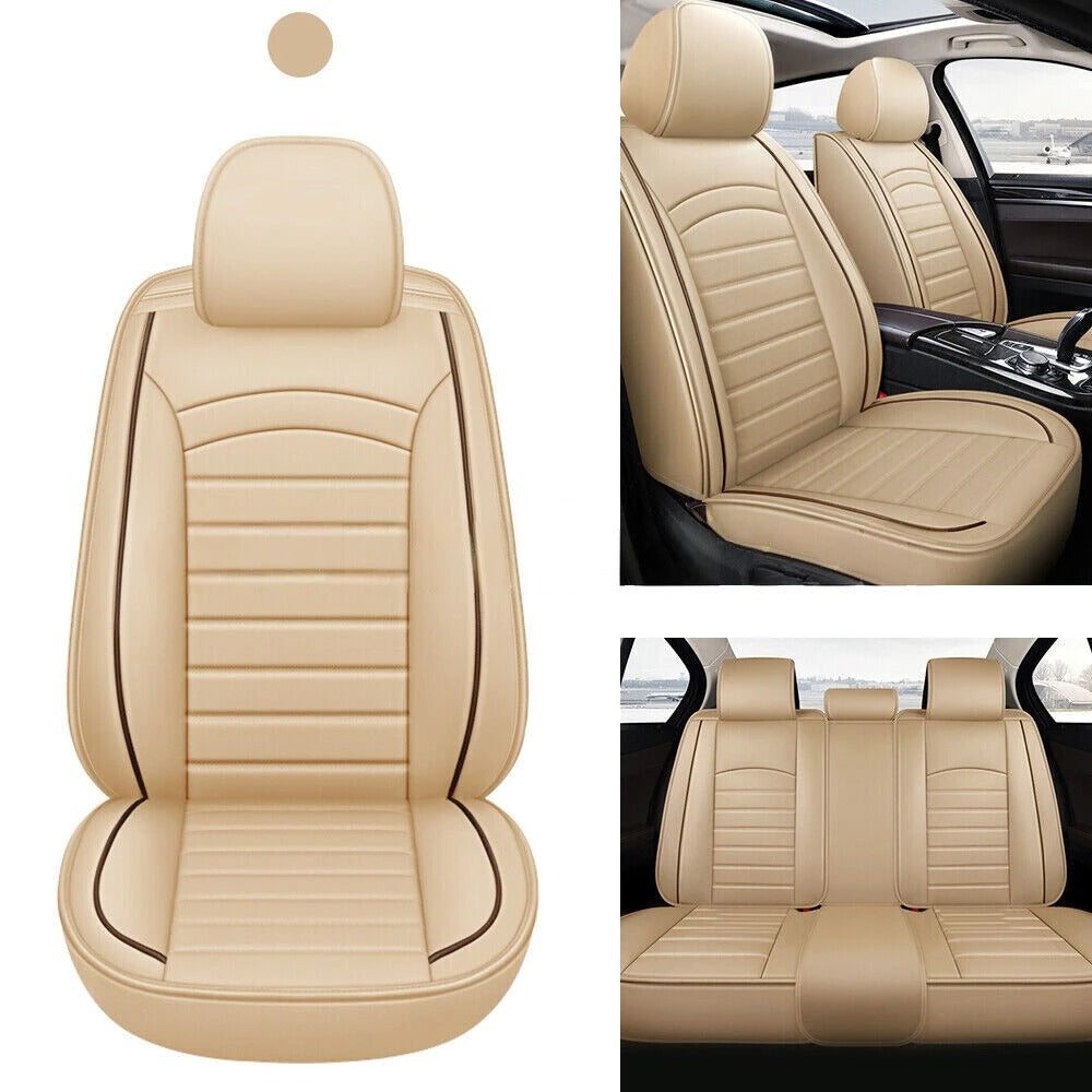 PU Leather Front & Rear Seat Cover Cushion Protector Full Surround for Nissan