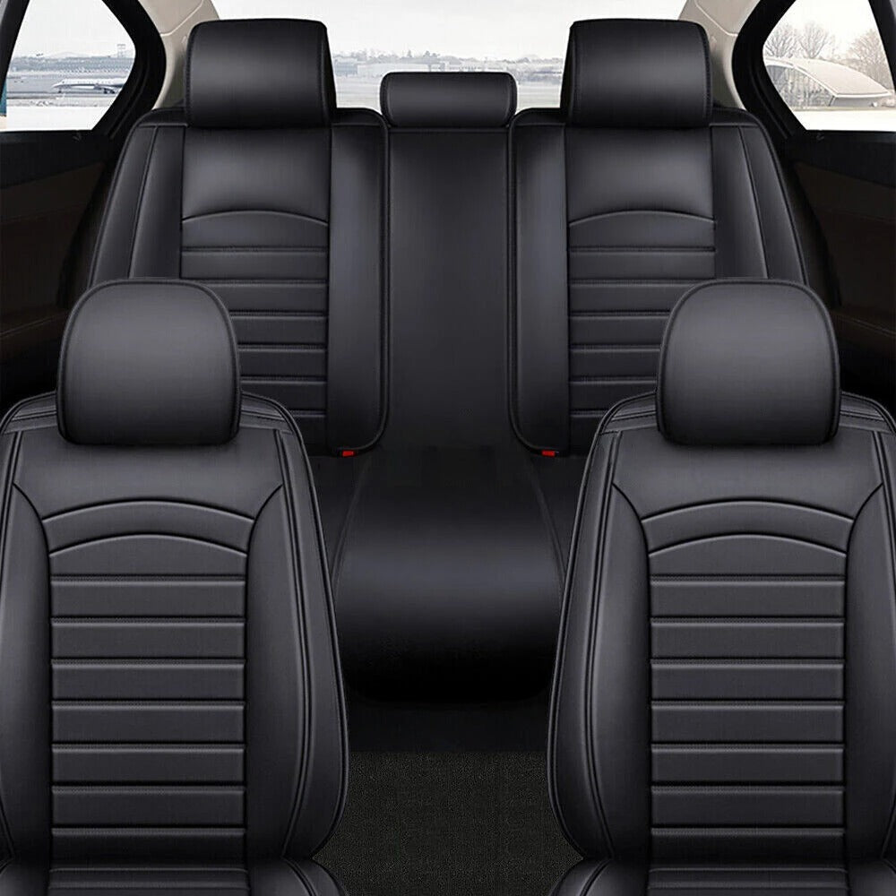 PU Leather Front & Rear Seat Cover Cushion Protector Full Surround for Nissan