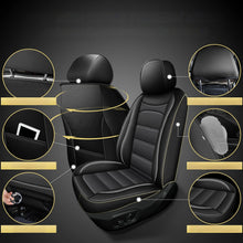 Load image into Gallery viewer, For Honda Quilted Car Pu Black Leather Cushion Full Set 5-Seat Covers