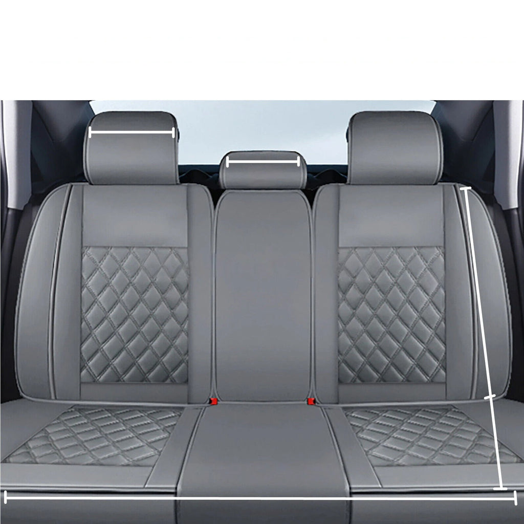 For Ford Full Set Gray PU Leather Car 5 Seat Covers Cushion Protector